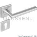 Intersteel Living 1242 deurkruk rechte Hoek 90 graden op rozet vierkant met profielcilindergat plaatje RVS 0035.124205