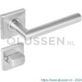 Intersteel Living 1242 deurkruk rechte Hoek 90 graden op rozet vierkant met WC 8 mm RVS 0035.124210