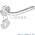 Intersteel Living 1270 deurkruk Recht op rond rozet staal met 7 mm nok met sleutelgat plaatje RVS 0035.127003