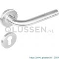 Intersteel Living 1270 deurkruk Recht op rond rozet staal met 7 mm nok met profielcilindergat plaatje RVS 0035.127005