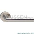 Intersteel Living 1272 gatdeel deurkruk links rechte Hoek 90 graden op rond rozet staal met 7 mm nok RVS 0035.127202B