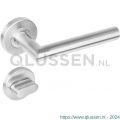 Intersteel 1272 deurkruk rechte Hoek 90 graden op rond rozet staal met 7 mm nok met WC 7 mm RVS 0035.127209