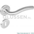 Intersteel Living 1275 deurkruk Lisa op rond rozet staal met 7 mm nok met sleutelgat plaatje RVS 0035.127503