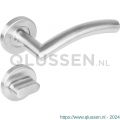 Intersteel Living 1276 deurkruk Lisa 90 graden op rond rozet staal met 7 mm nok met WC 8 mm RVS 0035.127610