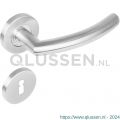 Intersteel Living 1277 deurkruk half rond 90 graden op rond rozet staal met 7 mm nok met sleutelgat plaatje RVS 0035.127703