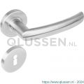 Intersteel Living 1278 deurkruk Blok op rond rozet staal met 7 mm nok met sleutelgat plaatje RVS 0035.127803