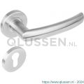 Intersteel Living 1278 deurkruk Blok op rond rozet staal met 7 mm nok met profielcilindergat plaatje RVS 0035.127805