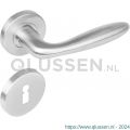 Intersteel Living 1281 deurkruk Jupiter op rond rozet staal met 7 mm nok met sleutelgat plaatje RVS 0035.128103