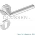 Intersteel Essentials 1283 deurkruk Girona op rond rozet staal met 7 mm nok met profielcilindergat plaatje RVS 0035.128305