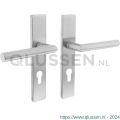 Intersteel Essentials 1307 deurkruk Hoek 90 graden op verdekt schild rechthoek profielcilindergat 72 mm met nokken 7 mm RVS EN 1906/4 klein krukgat 0035.130736