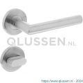 Intersteel Essentials 1317 deurkruk recht Hoek 90 graden op rond rozet 55 mm plus 7 mm nokken met WC 8 mm RVS EN 1906/4 0035.131710