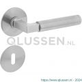 Intersteel Essentials 1839 deurkruk Baustil vastdraaibaar geveerd op ronde magneet rozet met sleutelplaatje RVS 0035.183903