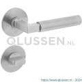 Intersteel Essentials 1839 deurkruk Baustil vastdraaibaar geveerd op ronde magneet rozet met WC 8 mm RVS 0035.183910