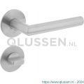 Intersteel Essentials 1840 deurkruk Hoek 90 graden vastdraaibaar geveerd op ronde magneet rozet met WC 8 mm RVS 0035.184010