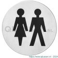 Intersteel Essentials 4600 pictogram zelfklevend rond WC dames en heren RVS 0035.460082