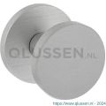 Intersteel Living 3929 voordeurknop plat diameter 55 mm op ronde achterplaat diameter 60 mm met éénzijdige montage aluminium F1 0082.392911