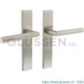 Intersteel Essentials 1407 deurkruk Hoek 90 graden op geveerd rechthoekig schild 219x40x9 mm blind RVS geborsteld 1235.140711