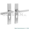 Intersteel Essentials 1407 deurkruk Hoek 90 graden op geveerd rechthoekig schild 219x40x9 mm PC55 mm RVS geborsteld 1235.140729