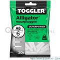 Toggler A6-20 Alligator muurplug zonder flens A6 diameter 6 mm zak 20 stuks 91110230