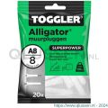Toggler A8-20 Alligator muurplug zonder flens A8 diameter 8 mm zak 20 stuks 91110250