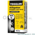 Toggler AF6-40 Alligator plug met flens AF6 diameter 6 mm doos 40 stuks wanddikte > 9,5 mm 91100410