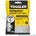 Toggler AF6-20 Alligator plug met flens AF6 diameter 6 mm zak 20 stuks wanddikte > 9,5 mm 91110220