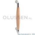 GPF Bouwbeslag RVS 4910.49A Ika deurgreep haaks 130x60/114 mm RVS gepolijst-beuken met enkel- en dubbelzijdige bevestiging GPF4 9104900A