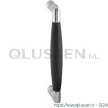 GPF Bouwbeslag RVS 4921.49A Ika deurgreep haaks 130x60/114 mm RVS gepolijst-zwart met enkel- en dubbelzijdige bevestiging GPF4 9214900A