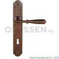 Utensil Legno FM030R M BB72 deurkruk gatdeel op schild 245x40 mm BB72 met veer gepatenteerd systeem rechtswijzend roest TH700307M311