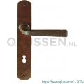 Utensil Legno FM043R M BB56 deurkruk gatdeel op schild 245x40 mm BB56 met veer gepatenteerd systeem rechtswijzend roest TH700437M301