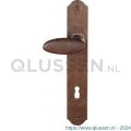 Utensil Legno FM335L M BB72 deurkruk gatdeel op schild 245x40 mm BB72 met veer gepatenteerd systeem linkswijzend roest TH703357M211