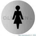 GPF Bouwbeslag RVS 0400.09 pictogram Dames rond 75 mm zelfklevend RVS geborsteld GPF040009830