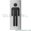 GPF Bouwbeslag RVS 0402.09.0001 pictogram Heren rechthoekig 130x50x1 mm zelfklevend RVS geborsteld GPF0402090001