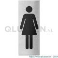 GPF Bouwbeslag RVS 0402.09.0002 pictogram Dames rechthoekig 130x50x1 mm zelfklevend RVS geborsteld GPF0402090002