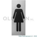 GPF Bouwbeslag aluminium 0402.80.0002 pictogram Dames rechthoekig 130x50x0,5 mm zelfklevend aluminium GPF0402800002