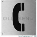 GPF Bouwbeslag RVS 0475.09 pictogram Telefoon vierkant 125x125 mm geschroefd RVS geborsteld GPF047509831