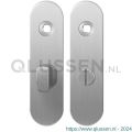 GPF Bouwbeslag RVS 1100.10 WC55/8 groot kortschild afgerond enkelverend 169x46x8,5 mm WC55/8 grote knop RVS geborsteld GPF110010855