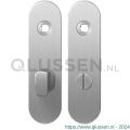 GPF Bouwbeslag RVS 1100.10 WC63/8 groot kortschild afgerond enkelverend 169x46x8,5 mm WC63/8 grote knop RVS geborsteld GPF110010863