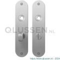 GPF Bouwbeslag RVS 1100.12 WC55/8 normaal plaatschild afgerond zonder veer 181x41x2 mm WC55/8 normale knop RVS geborsteld GPF110012883