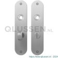 GPF Bouwbeslag RVS 1100.12 WC57/5 normaal plaatschild afgerond zonder veer 181x41x2 mm WC57/5 normale knop RVS geborsteld GPF110012884