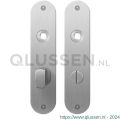 GPF Bouwbeslag RVS 1100.12 WC63/8 groot plaatschild afgerond zonder veer 181x41x2 mm WC63/8 grote knop RVS geborsteld GPF110012863