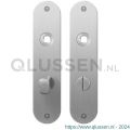 GPF Bouwbeslag RVS 1100.12 WC63/8 normaal plaatschild afgerond zonder veer 181x41x2 mm WC63/8 normale knop RVS geborsteld GPF110012885