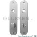 GPF Bouwbeslag RVS 1100.12 WC72/8 groot plaatschild afgerond zonder veer 181x41x2 mm WC72/8 grote knop RVS geborsteld GPF110012872