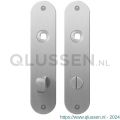 GPF Bouwbeslag RVS 1100.12 WC72/8 normaal plaatschild afgerond zonder veer 181x41x2 mm WC72/8 normale knop RVS geborsteld GPF110012886