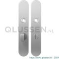 GPF Bouwbeslag RVS 1100.20 WC63/8 groot langschild afgerond enkelverend 218x40x8,5 mm WC63/8 grote knop RVS geborsteld GPF110020863