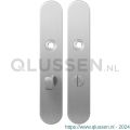 GPF Bouwbeslag RVS 1100.20 WC63/8 normaal langschild afgerond enkelverend 218x40x8,5 mm WC63/8 normale knop RVS geborsteld GPF110020885