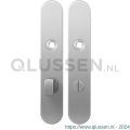 GPF Bouwbeslag RVS 1100.20 WC72/8 groot langschild afgerond enkelverend 218x40x8,5 mm WC72/8 grote knop RVS geborsteld GPF110020872