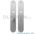 GPF Bouwbeslag RVS 1100.21 WC55/8 groot plaatschild afgerond zonder veer 220x40x2 mm WC55/8 grote knop RVS geborsteld GPF110021855