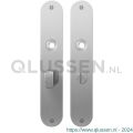 GPF Bouwbeslag RVS 1100.21 WC57/5 groot plaatschild afgerond zonder veer 220x40x2 mm WC57/5 grote knop RVS geborsteld GPF110021857