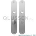 GPF Bouwbeslag RVS 1100.21 WC63/8 groot plaatschild afgerond zonder veer 220x40x2 mm WC63/8 grote knop RVS geborsteld GPF110021863